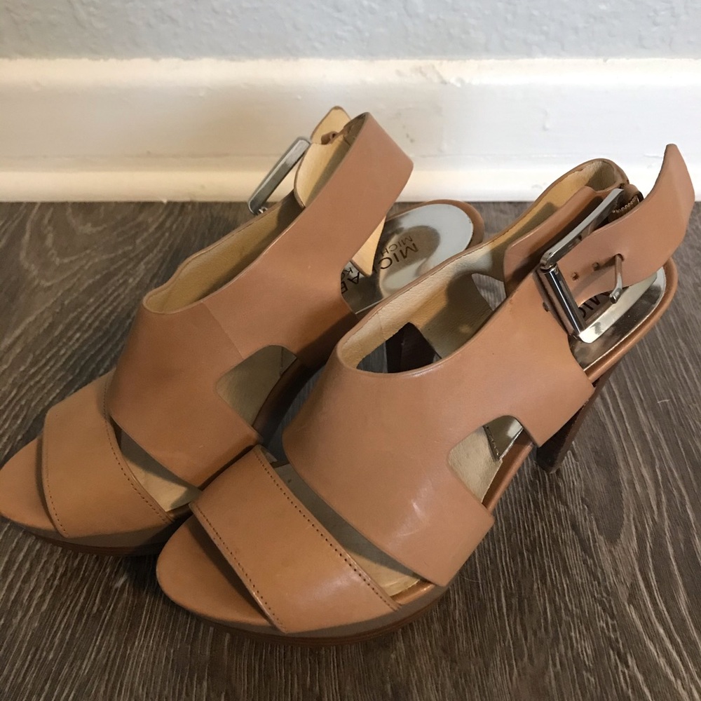 Michael Kors Carla Leather Platform Heels